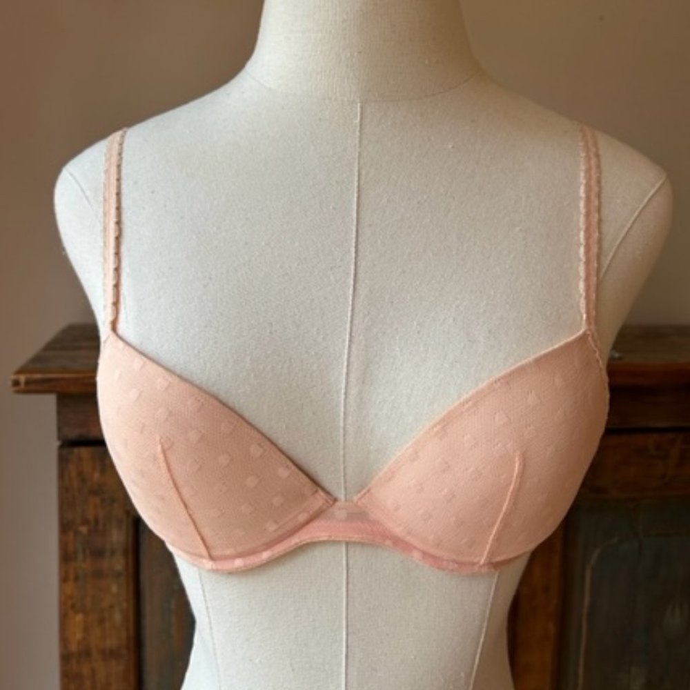 La Perla Swiss Dot Mesh Overlay Light Pink Bra